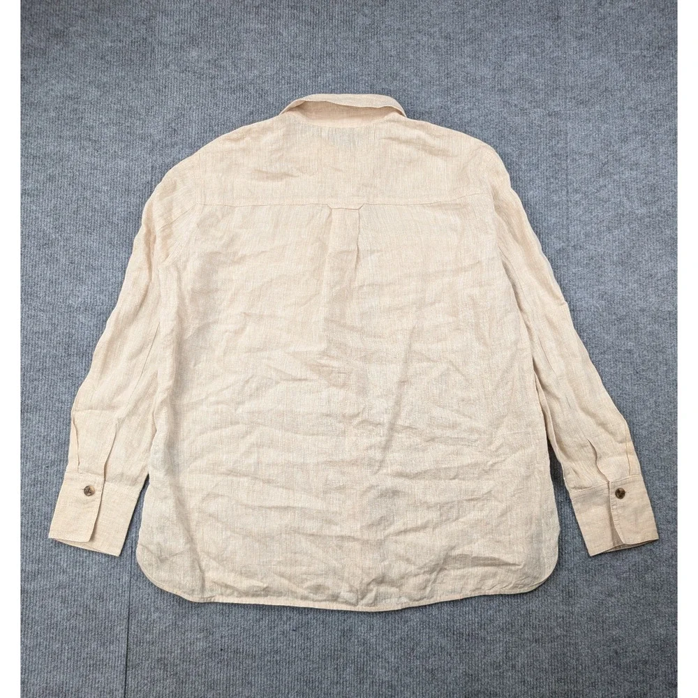 Lafayette 148 Linen Button Up Womens Small Relaxed Quiet Luxury Resort Minimal - Picture 8 of 8
